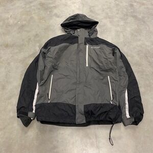 Columbia Interchange 3 in 1 Jacket Men's Size L‎ Gray Black Hooded Full Zip